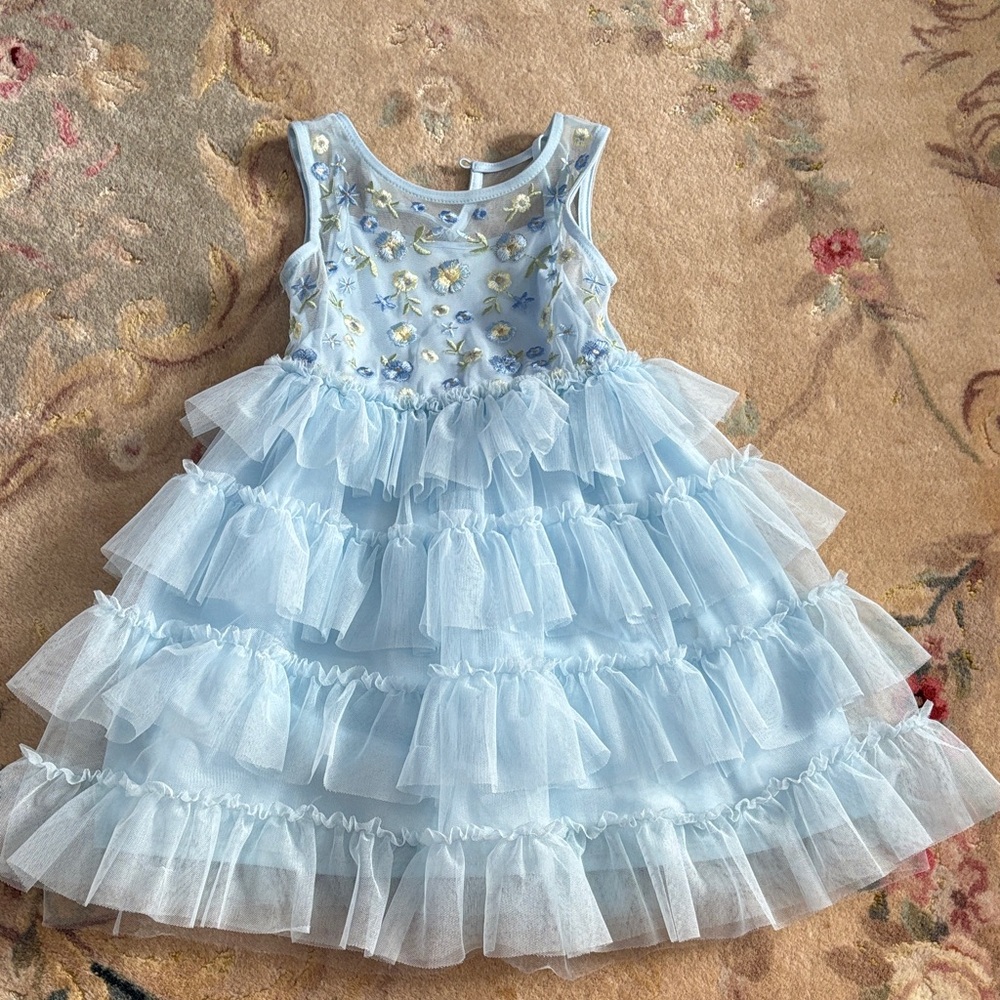 Cat & Jack Light Blue Ruffled Dress